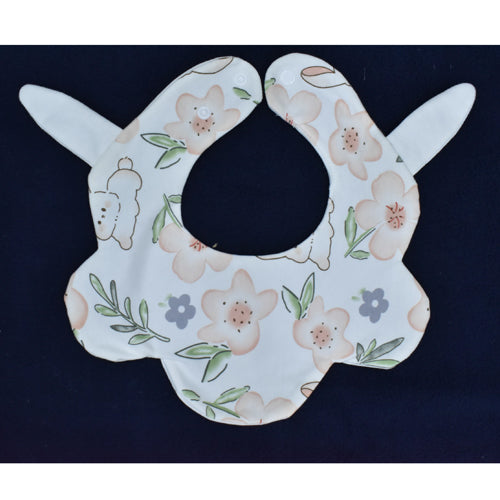 Baby Bib with Cute Ears - Soft & Adjustable Cotton Bib for Newborns, Infants, & Toddlers