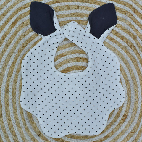 Baby Bib with Bunny Ears - Soft & Adjustable Cotton Bib for Newborns, Infants, & Toddlers