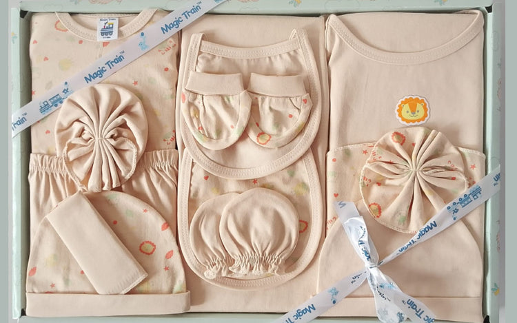 Magic Train New Born Baby Gift Set ( 14 Pcs ) - Cream