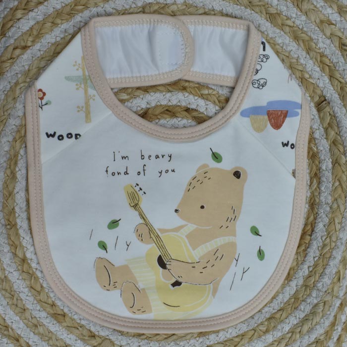 Mami Baby New Born Cotton Bibs with Velcro on Neck