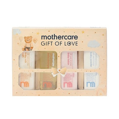 Mothercare Gift Set for Babies | Baby Gift Box (Pack of 4) | Bath Milk, Lotion, Shampoo 300ml Each & Powder 125g