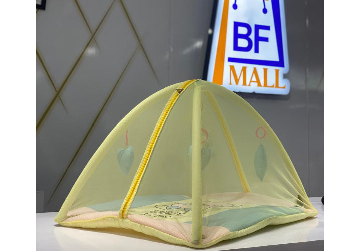 New Born Baby Bedding Play Gym Mattress with Net ( Teddy Bear Print)