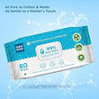 Mee Mee Pure Water Wet Wipes with Lid - Unscented, Plant Derived, Super Thick Baby Wet pure Wipes - 80 pcs