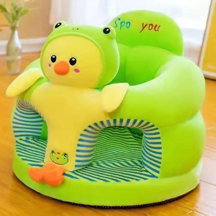 Baby Sit Up Chair, Cute Cartoon Chick in Lime Green Color for Infant Sit Up Chair Plush Sofa