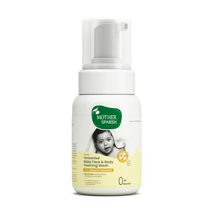 Mother Sparsh Simply Unscented Baby Face and Body Foaming Wash