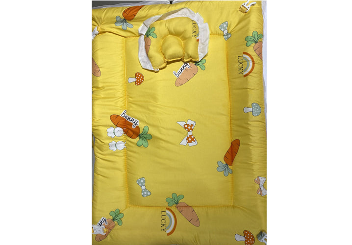 New Born Baby Bedding Play Gym Mattress with Net ( Mushroom Print)