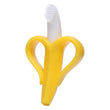 Hopop Banana Shaped Silicone Teether - Banana Teether with Soft Bristles - Easy to Hold and Chew