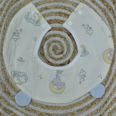 Baby Bibs Muslin 100% Cartoon Print Feeding Bibs for Infants, Soft, Gentle, Washable & Reusable, Comfortable for Newborns & Toddlers.