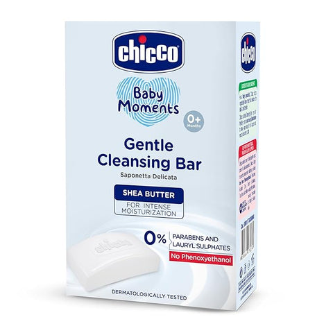 Chicco Baby Moments Gentle Cleansing Bar with Goodness of Shea Butter for Intense Moisturization 100g
