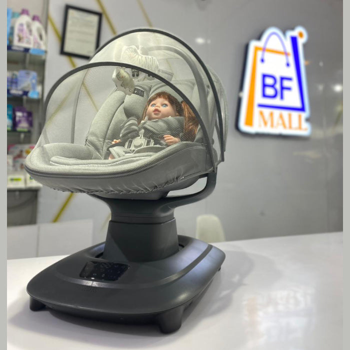 Electric Swing with Mosquito Net Baby Swing Cradle with Remote, Speed Safety Belt & Music