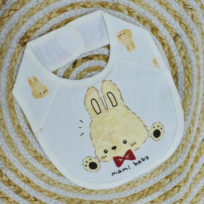 Mami Baby New Born Cotton Bibs with Velcro on Neck