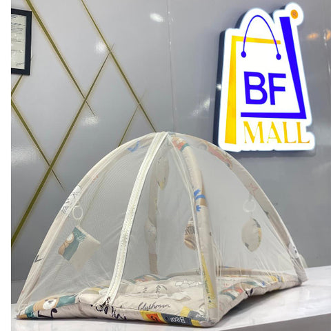 New Born Baby Bedding Play Gym Mattress with Net ( Bear Print )