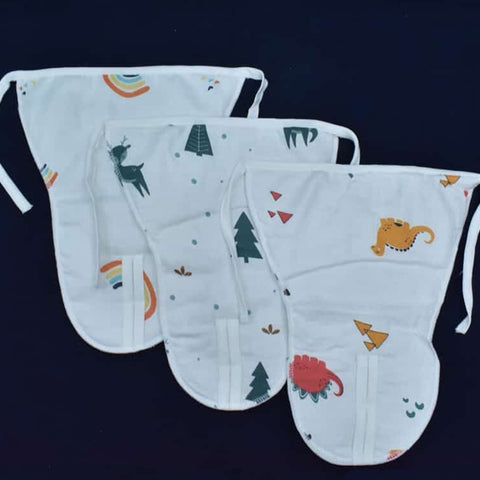 Soft Padded Baby Muslin Cotton Nappies & Diapers Pack of 3 - Soft , Comfortable & Reusable Langot for Baby 3 to 6 Month - Medium - White