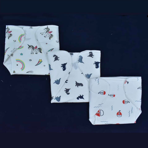 Velcro Nappy For Babies, Reusable, Washable Soft Muslin Cotton Nappy - Langot for New Born Baby