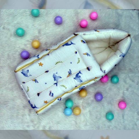 Soft Cotton Sleeping Bag 3 in 1 for Baby Girls & Baby Boys for Usage of Bed cum Baby Wrapper / Oddhna cum Blanket