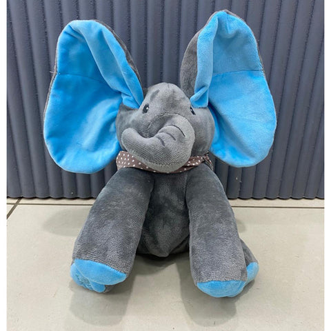 Elephant Soft Toy on Touch Play Music—the interactive plush friend every little one will adore! ( Grey & Blue Color)